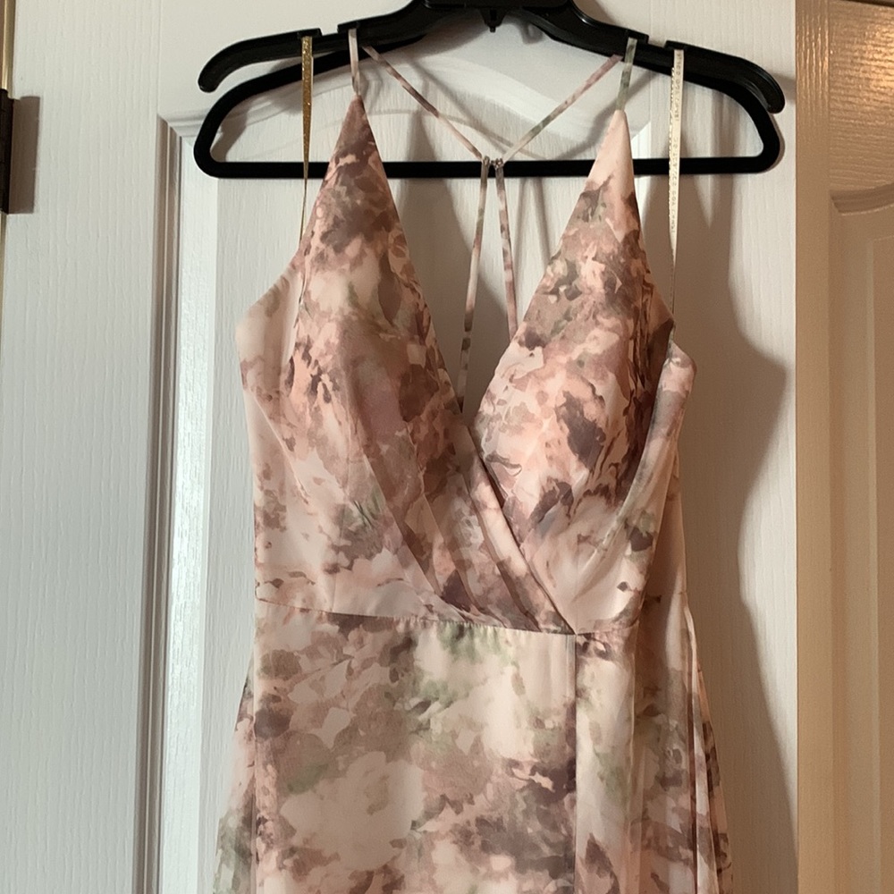 Jenny Yoo Bryce Printed Chiffon Lavender Multi Watercolor Size 12 NWT